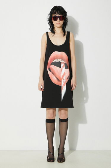 Потник Fiorucci Fiorucci Oversize Mini Tank Dress with Mouth Print Черно | W01FPDTA111CO01BK01, 0