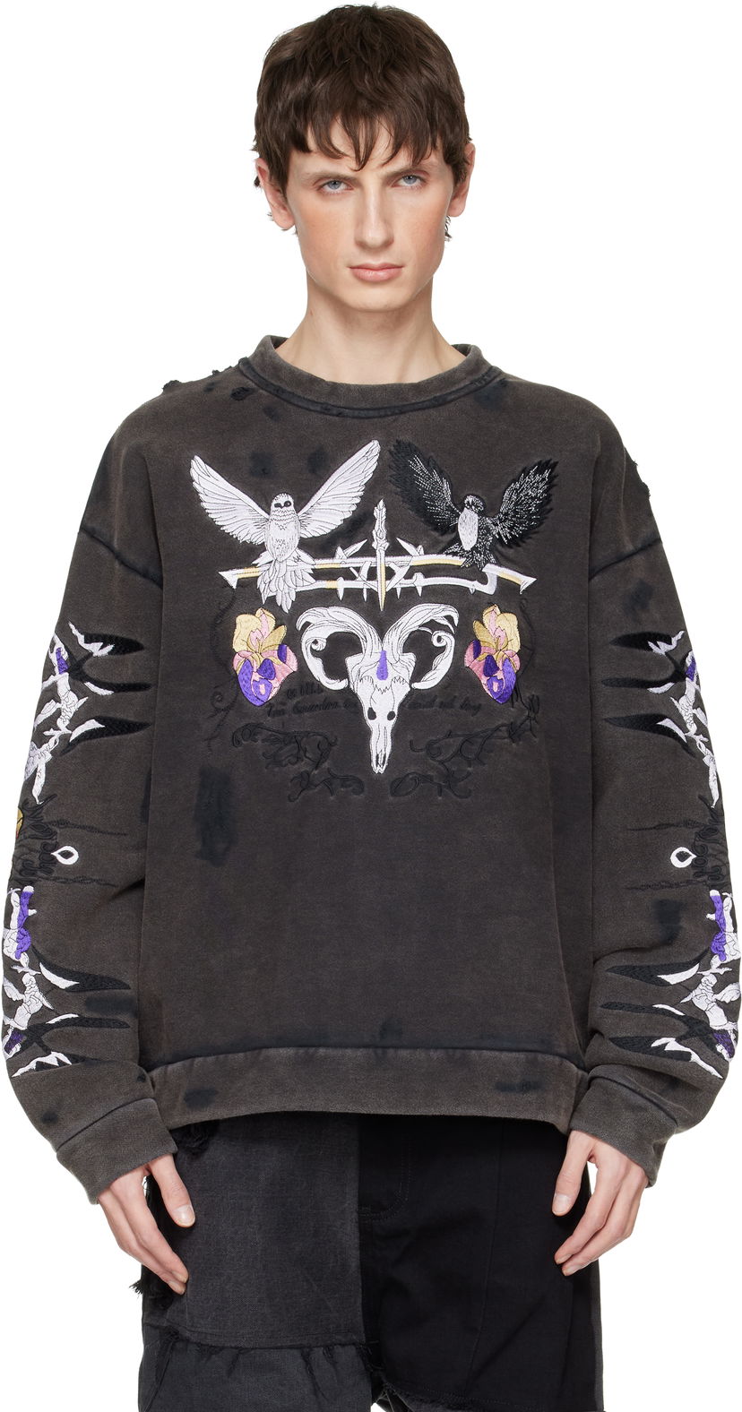 Суитчър Who Decides War Who Decides War Epitome Distressed Embroidered Crewneck Sweatshirt Многоцветен | 1110170002FW25