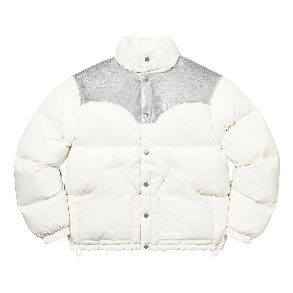 Пухо яке Supreme Glitter Yoke Puffer Jacket Бяло | SUP-FW22-829, 0