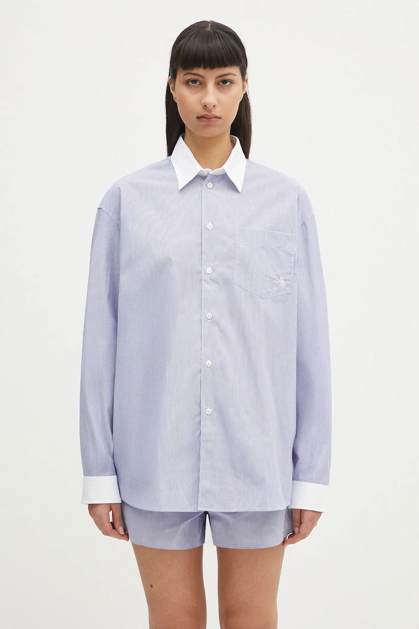 Риза Sporty & Rich Sporty & Rich Src Oversized Relaxed Shirt Синьо | SI019606302ST02
