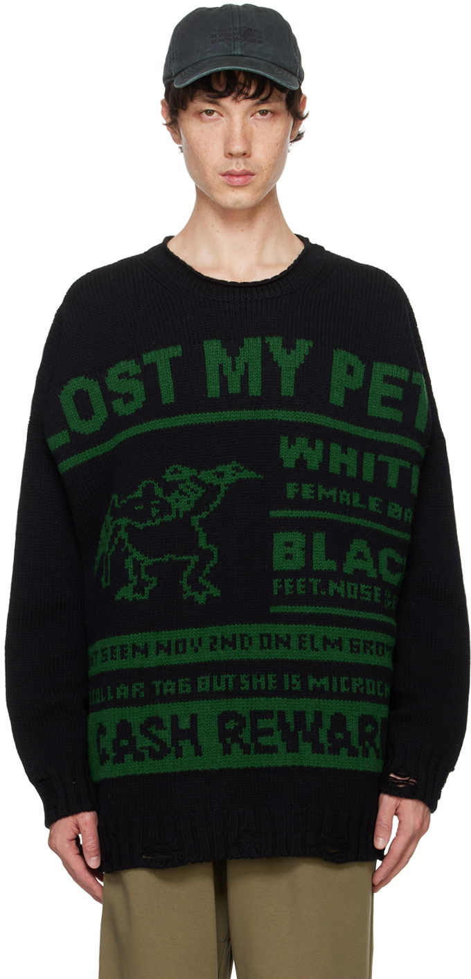 Пуловер Maison Margiela MM6 Black 'Lost My Pet' Sweater Черно | SH2HL0017 M13075, 0
