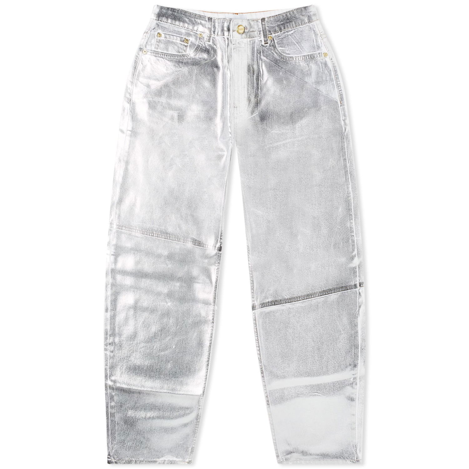 Панталони GANNI Foil Denim Trousers Сиво | J1411-151, 0