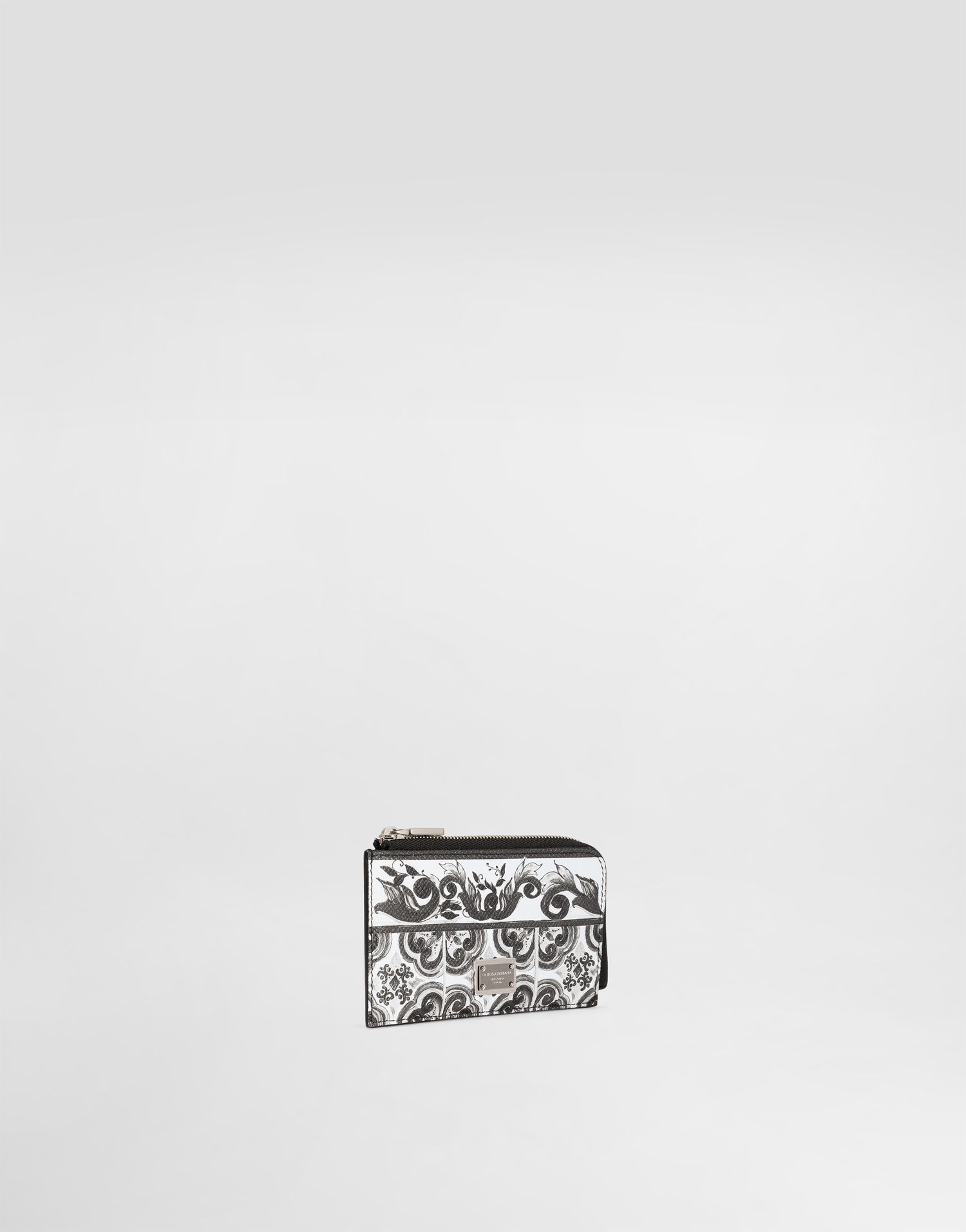 Портфейл Dolce & Gabbana Dolce & Gabbana Calfskin Majolica Print Card Holder Бяло | BP3274AN719IU3TN, 1