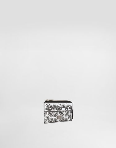 Портфейл Dolce & Gabbana Dolce & Gabbana Calfskin Majolica Print Card Holder Бяло | BP3274AN719IU3TN, 1
