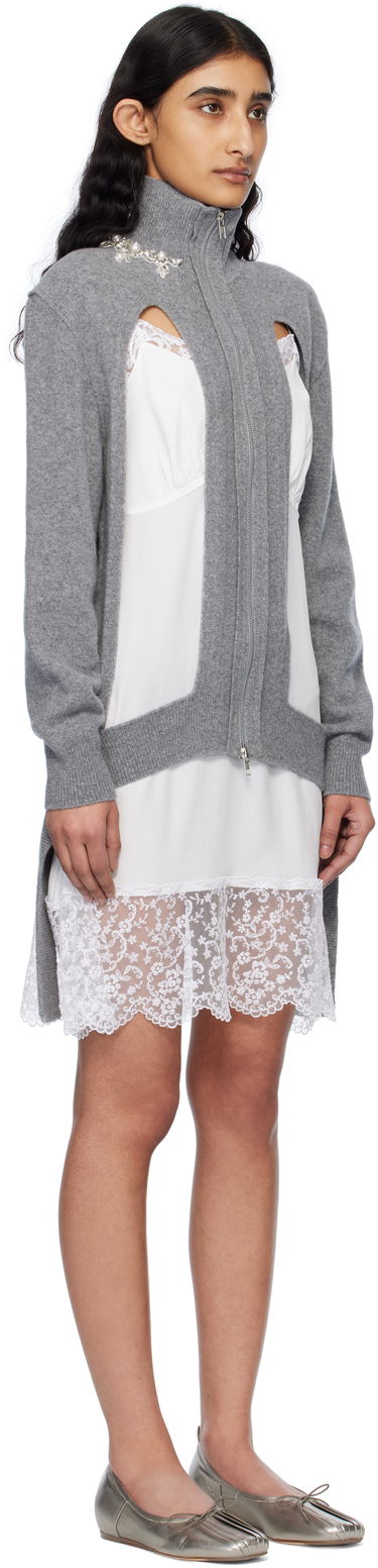 Pокля Simone Rocha Simone Rocha Embellished Window Zip Cardigan Бежово | LMK4BW 0660, 4