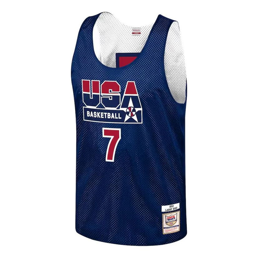 Потник Mitchell & Ness Mitchell & Ness Team USA 1992 Larry Bird Basketball Jersey Синьо | ARPJGS18431-USANAVY92LBI