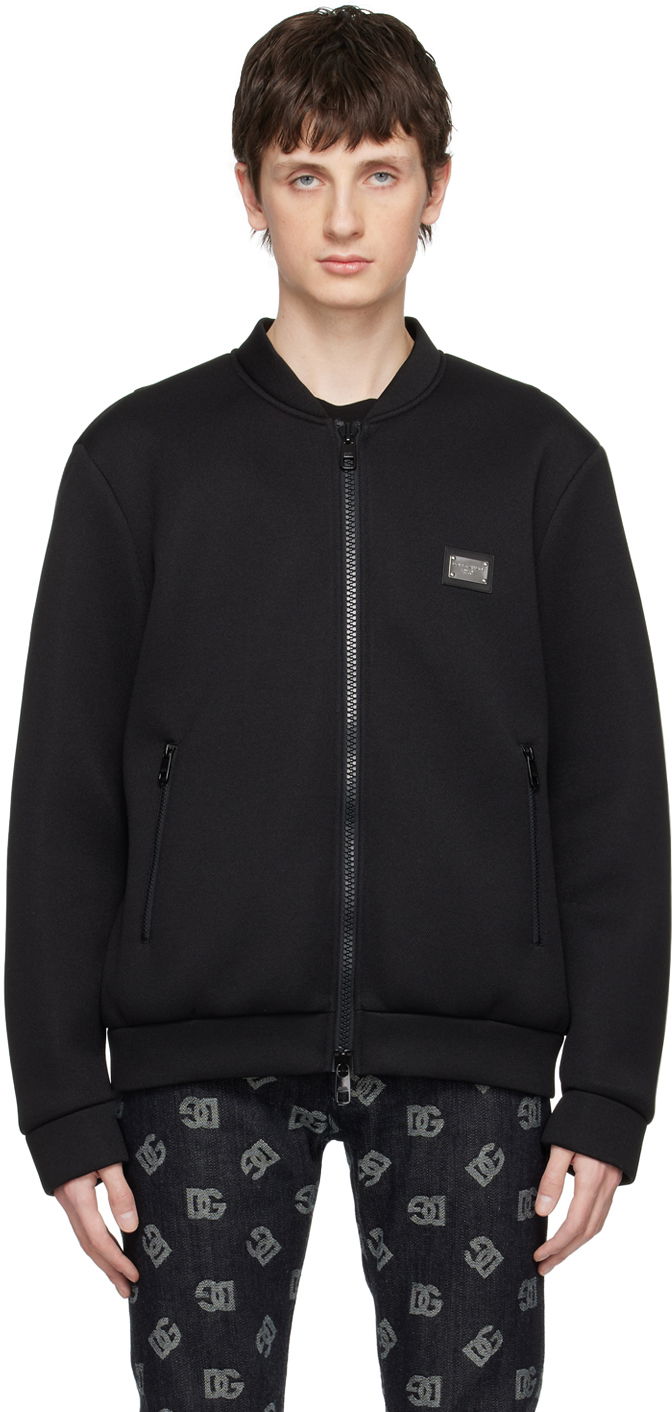 Яке бомбър Dolce & Gabbana Black Plaque Bomber Jacket Черно | G9ABDTGF786, 0