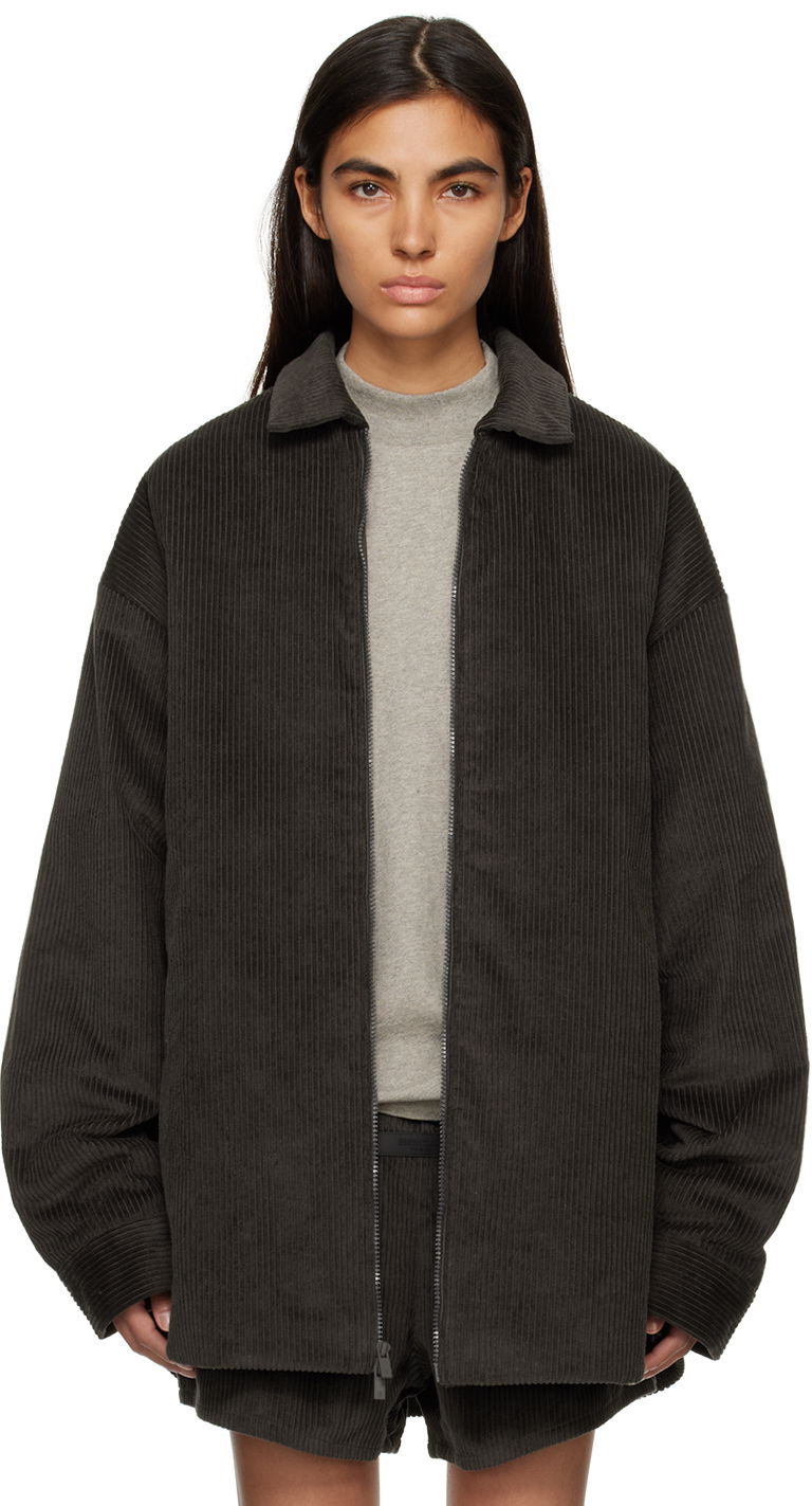 Яке бомбър Fear of God Shirttail Corduroy Relaxed-Fit Jacket Сиво | 202BT224120F