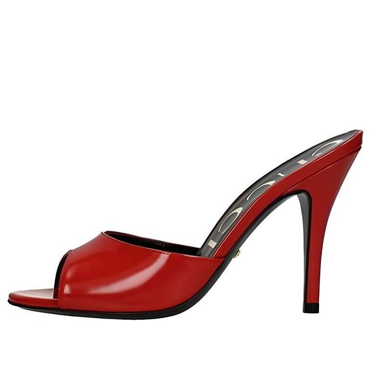 Кецове и обувки Gucci Gucci Slip-On Stiletto Heeled Slides Червено | 593389-CLG00-6634