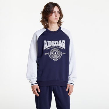 Суитчър adidas Originals Fleece Varsity Crewneck Sweatshirt Legend Ink Тъмно синьо | HY6041, 1