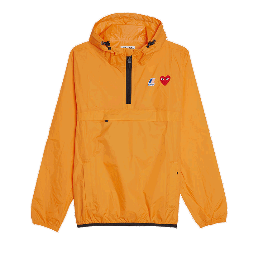 Ветровка Comme des Garçons PLAY x K-Way Half Zip Hooded Jacket Оранжево
 | AZ J502 051 1