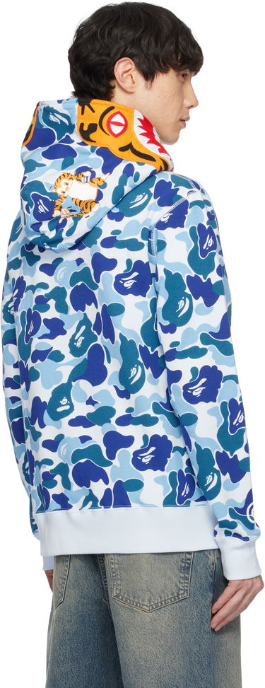 Суитчър BAPE ABC Camo Tiger Full Zip Hoodie Синьо | 001ZPK801003MBLU, 3
