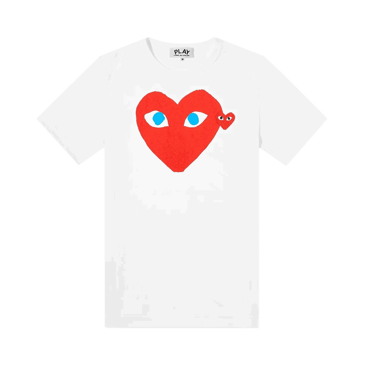 Тениска Comme des Garçons PLAY Double Heart Logo T-Shirt Бяло | P1T085, 0