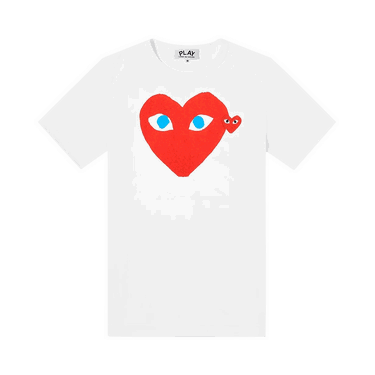 Тениска Comme des Garçons PLAY Double Heart Logo T-Shirt Бяло | P1T085, 0
