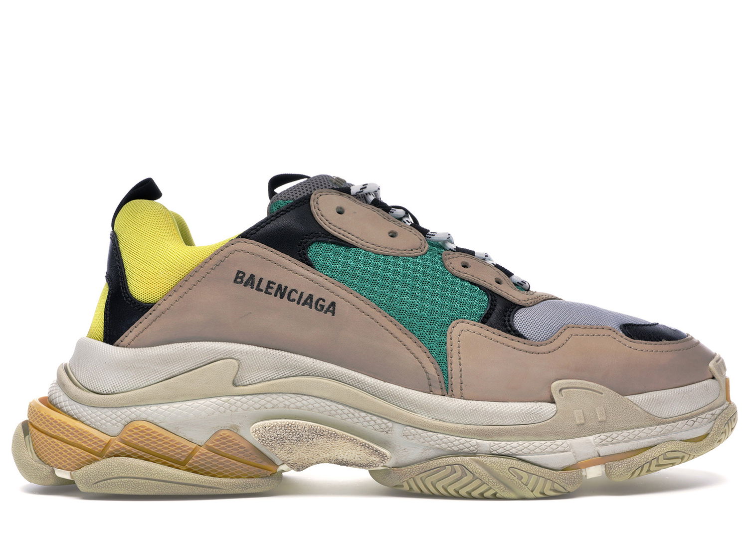 Кецове и обувки Balenciaga Triple S Beige Green Yellow 2018 Бежово | 516440W09O27070, 0