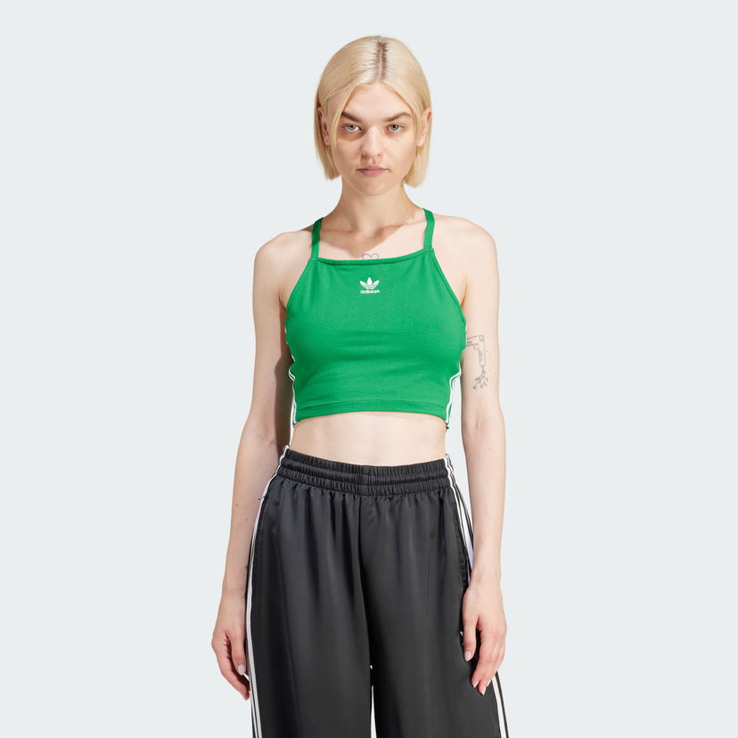 Съкратен топ adidas Originals Adicolor 3-Stripes Crop Top Зелено | IN8380