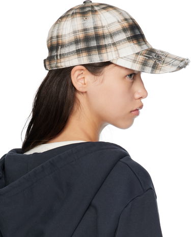Шапка с козирка Acne Studios Acne Studios Distressed Plaid Cap Бежово | C40410-, 2