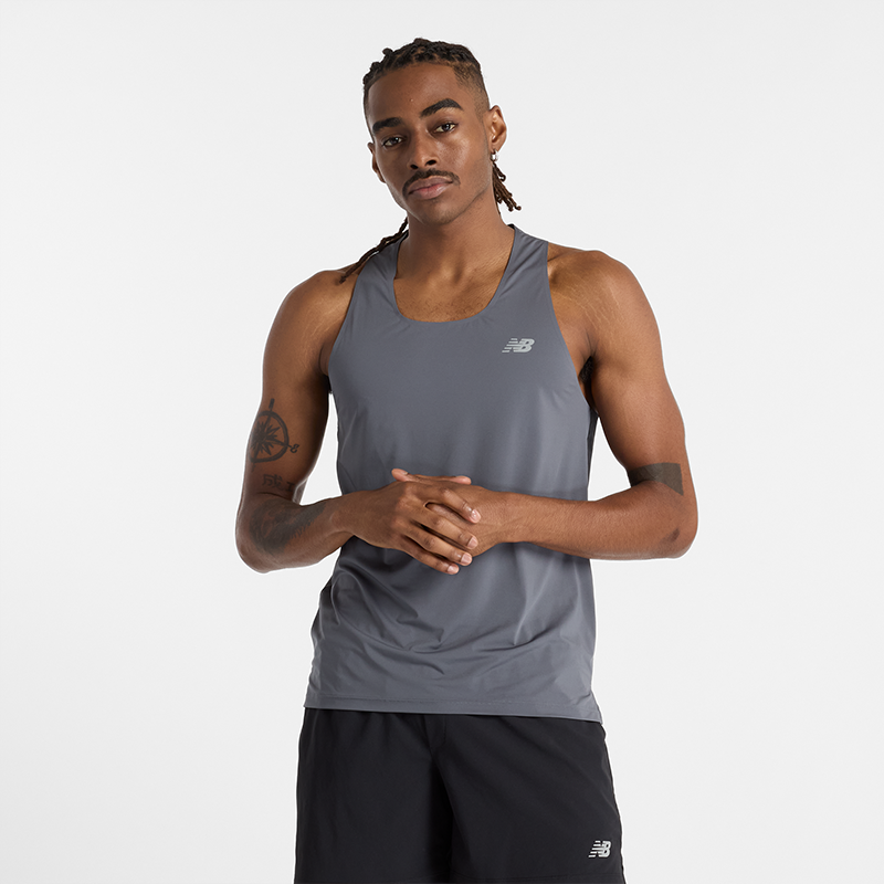 Потник New Balance Men's Running Singlet Сиво | NBMT43512GT, 0