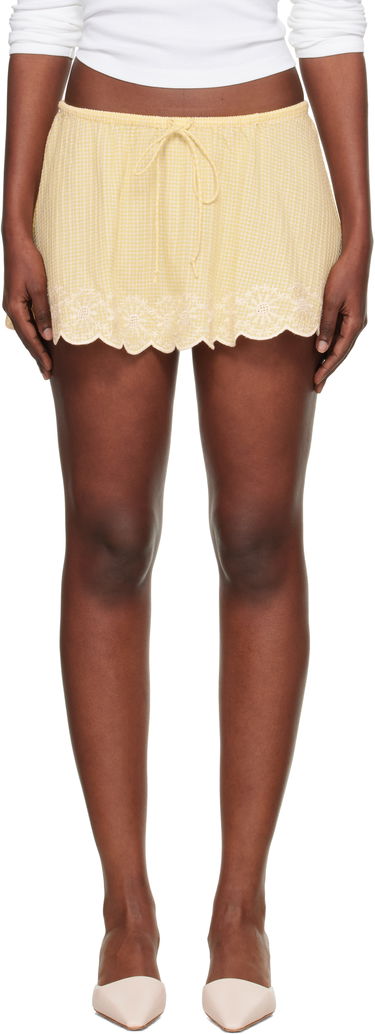 Пола GUIZIO Guizio Maelle Gingham Miniskirt Жълто | P25304W167, 0