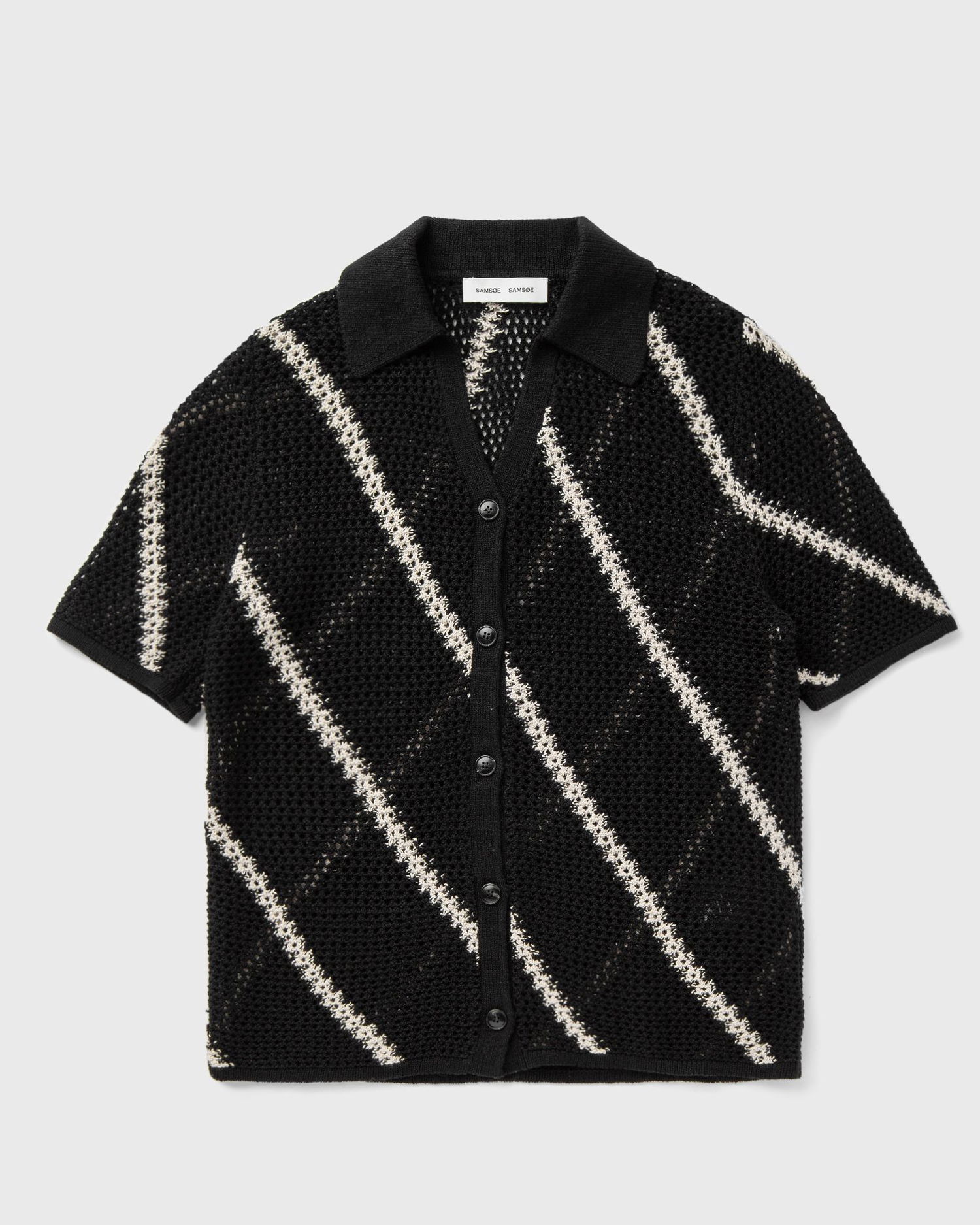 Пуловер Samsoe Samsoe Samsøe & Samsøe Saisha Knitted Polo Shirt Черно | F24200030-BLACK-ST, 0