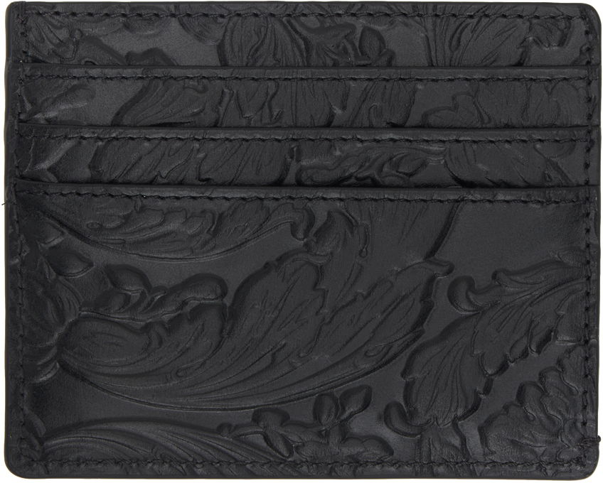 Портфейл Versace Black Embossing Barocco Card Holder Черно | 1011452_1A10637, 1