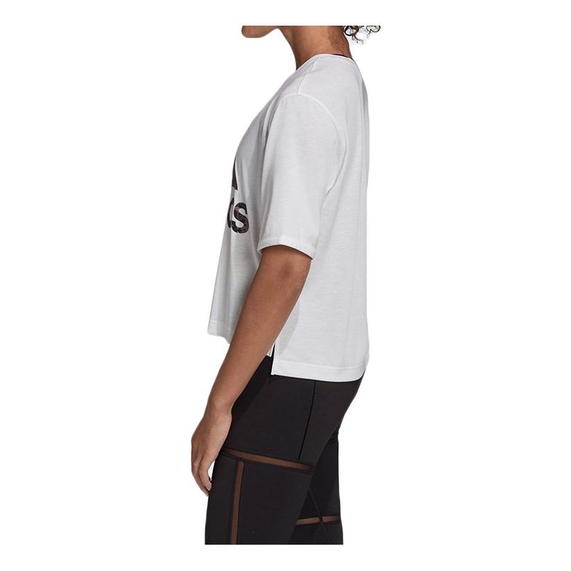 Съкратен топ adidas Originals Adidas Univ Cropped T-Shirt Бяло | GK5078, 0