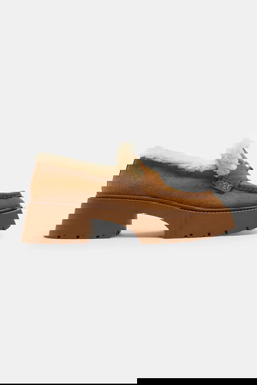 Кецове и обувки Coach Leah Platform Suede Shearling Loafers Кафяво | CCH84.PP1, 0