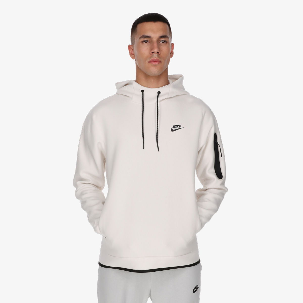 Суитчър Nike Sportswear Tech Fleece Hoodie Off White/Cream/Phantom Black Бяло | DD5174-030, 1