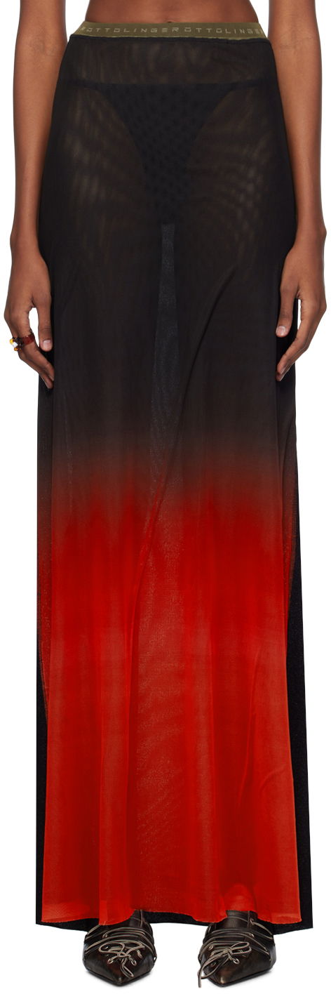 Пола Ottolinger Ottolinger Semi-Sheer Maxi Skirt Червено | 103202, 0