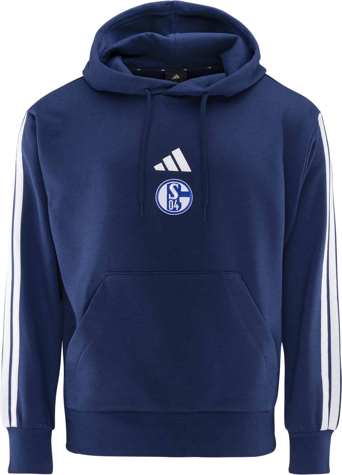 Суитчър adidas Originals FC Schalke 04 Team Striped Pullover Hoodie Тъмно синьо | 6s04jy0612, 0