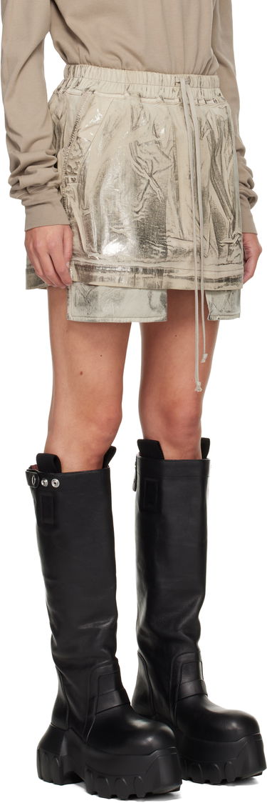 Пола Rick Owens DRKSHDW Concordians Fog Denim Miniskirt Металик | DS02E7321 SDPF, 1