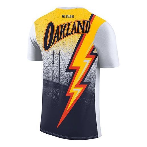 Тениска Nike NBA Golden State Warriors Loose Round Neck Short Sleeve T-Shirt Бяло | CT9384-100, 0