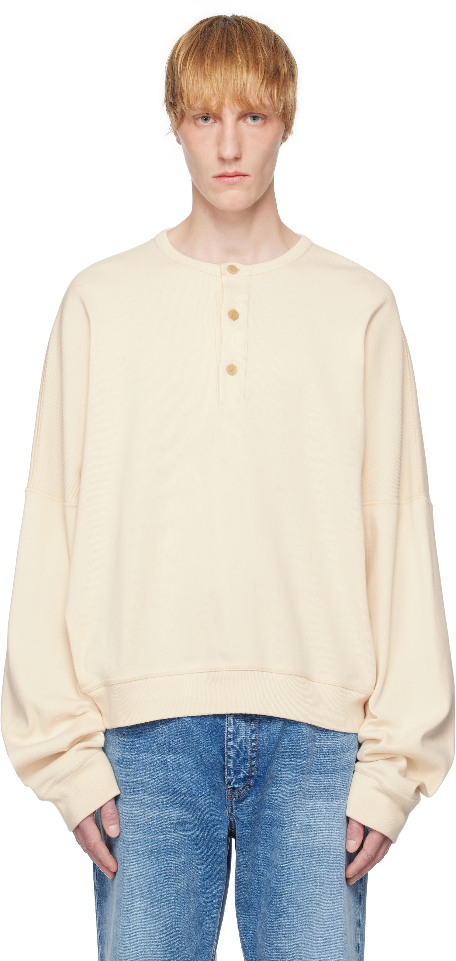 Суитчър The Row The Row Greto Henley Sweatshirt Бежово | 945-K660, 0