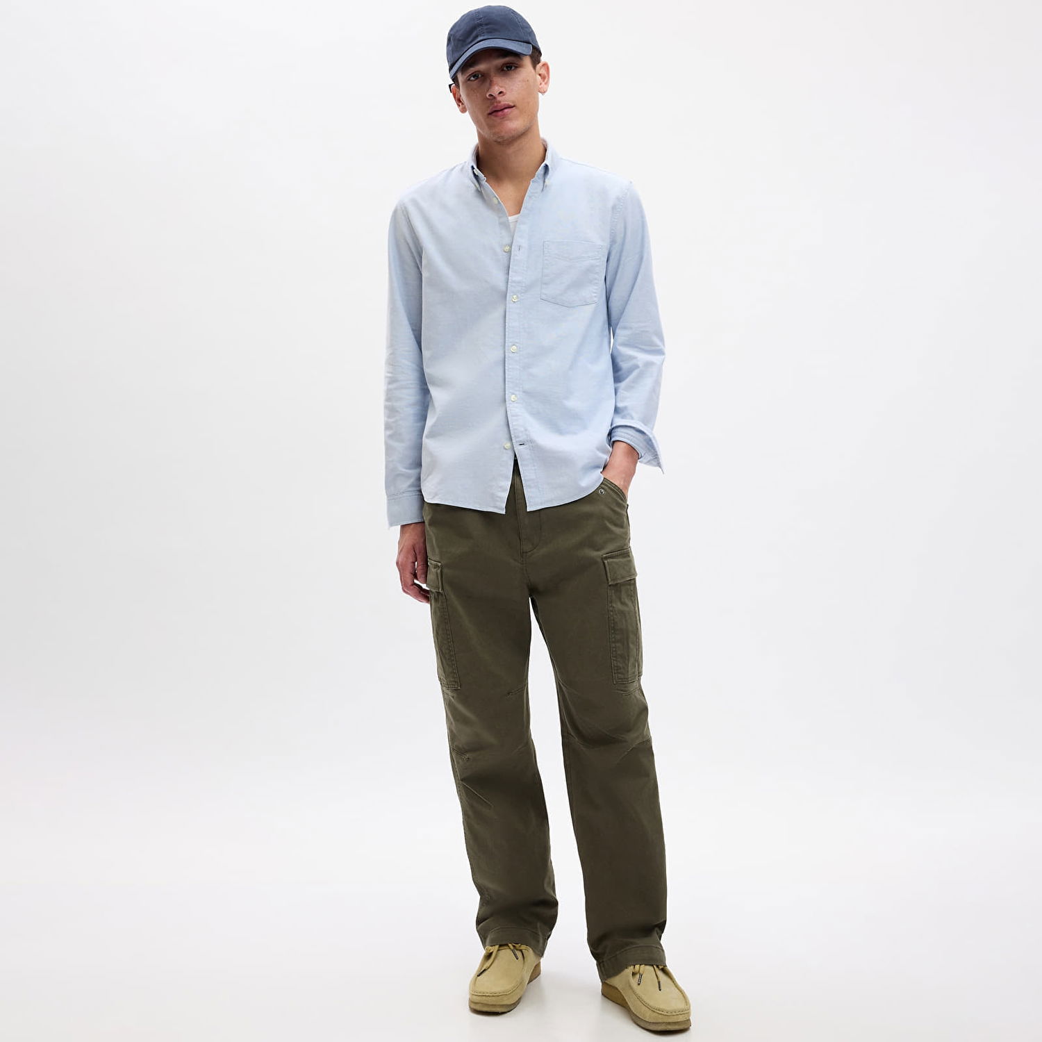 Риза GAP Standard Oxford Shirt Light Blue Синьо | 619568-01, 1