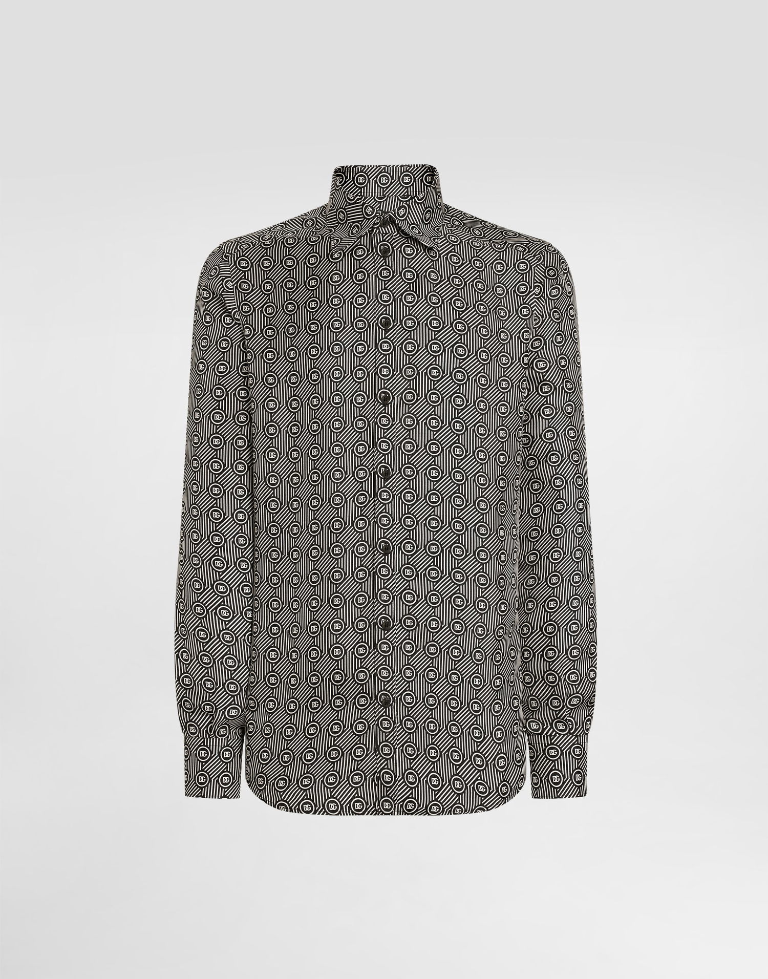 Риза Dolce & Gabbana Dolce & Gabbana Silk Twill Martini Print Shirt Черно | G5MM4TIS1ZJHA8RN, 0