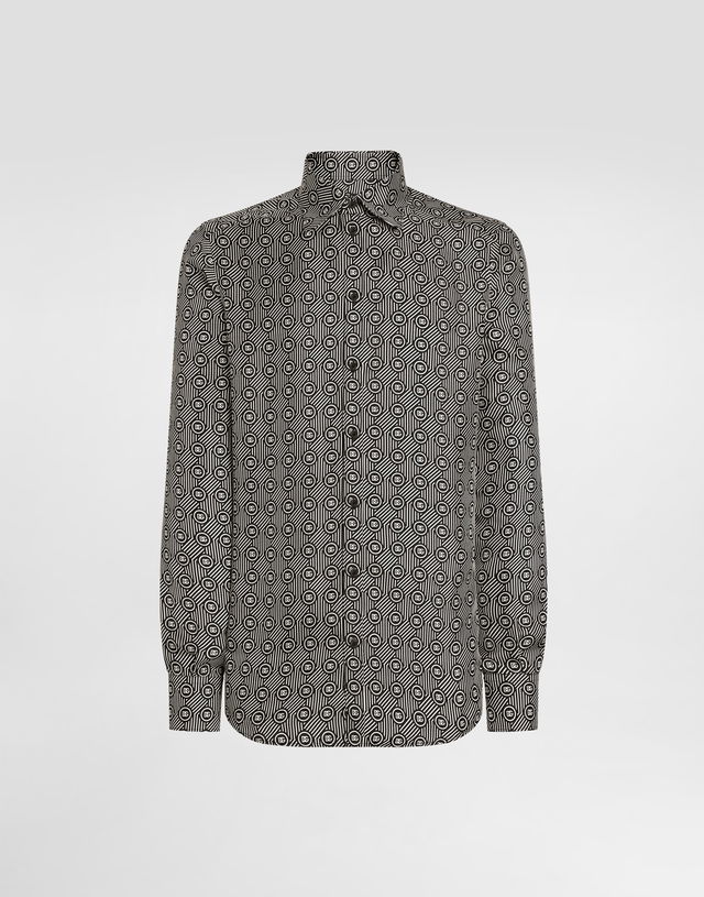 Dolce & Gabbana Silk Twill Martini Print Shirt
