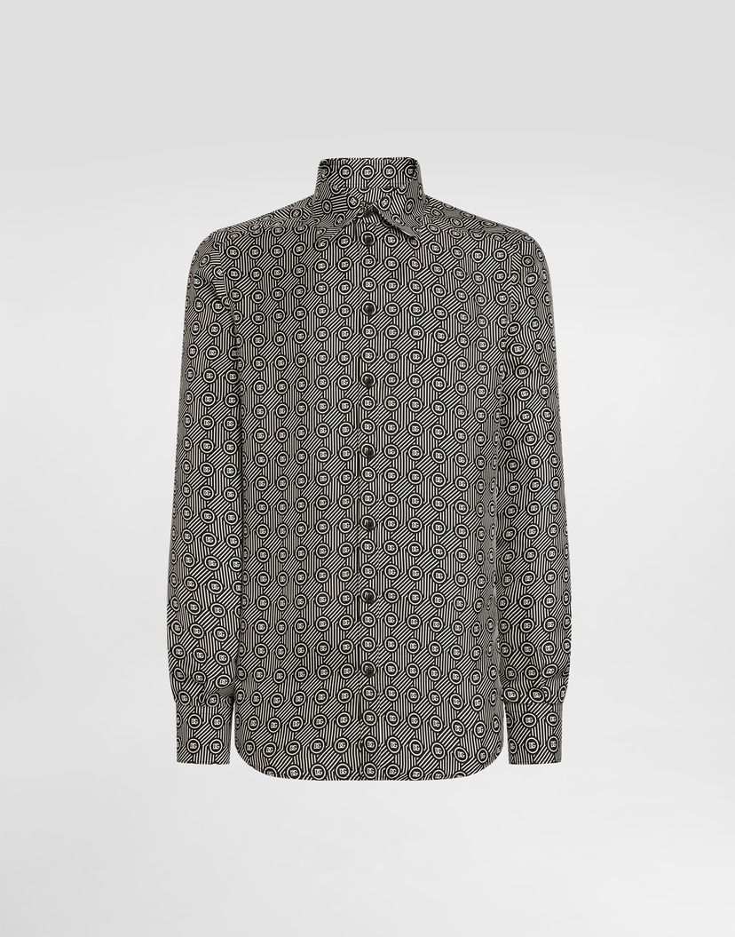 Риза Dolce & Gabbana Dolce & Gabbana Silk Twill Martini Print Shirt Черно | G5MM4TIS1ZJHA8RN