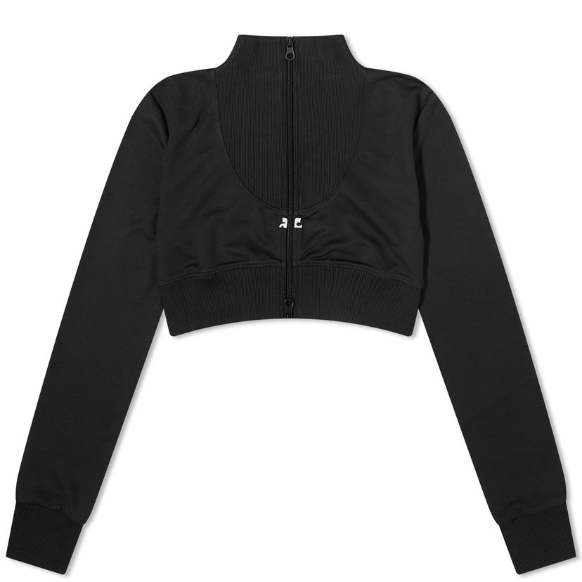 Суитчър Courrèges Rib Tracksuit Cropped Jacket Черно | 423JVE059JS0091-9999