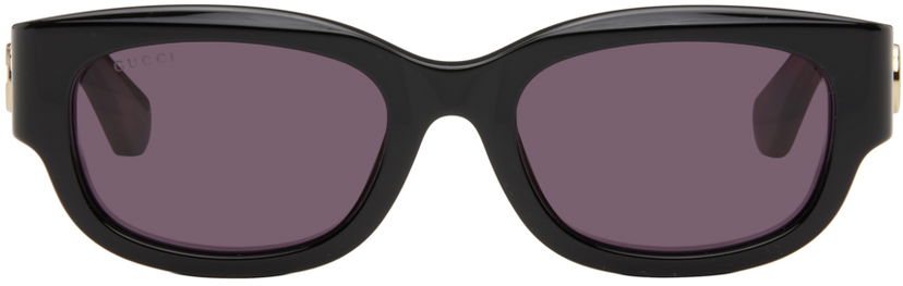 Слънчеви очила Gucci Black & Red Specialized Fit Oval Sunglasses Черно | GG1667SK-003