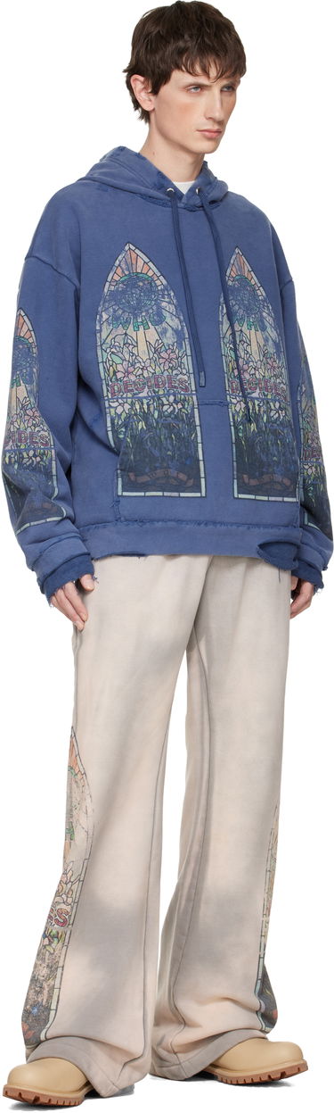 Суитчър Who Decides War Who Decides War Faded Distressed Stained Glass Print Hoodie Синьо | 1110190010FW25, 3