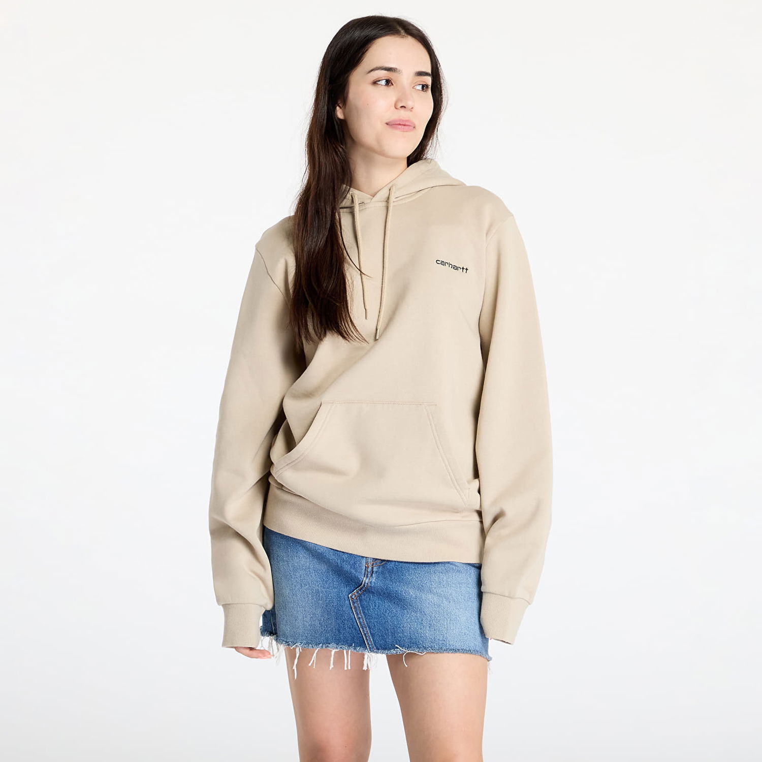 Суитчър Carhartt WIP Hooded Script Embroidery Sweat Wall/ Black Бежово | I033658.AWXX., 1