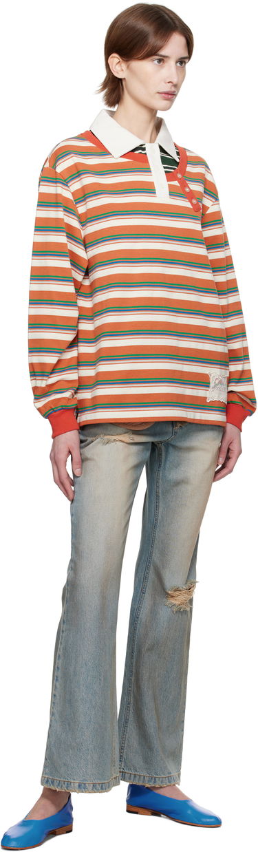 Поло тениска Andersson Bell Andersson Bell Striped Long Sleeve Polo Оранжево
 | atb1259w, 3