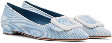 Pокля Manolo Blahnik Manolo Blahnik Maysale Ballerina Flats Синьо | 124-2513-0001, 3