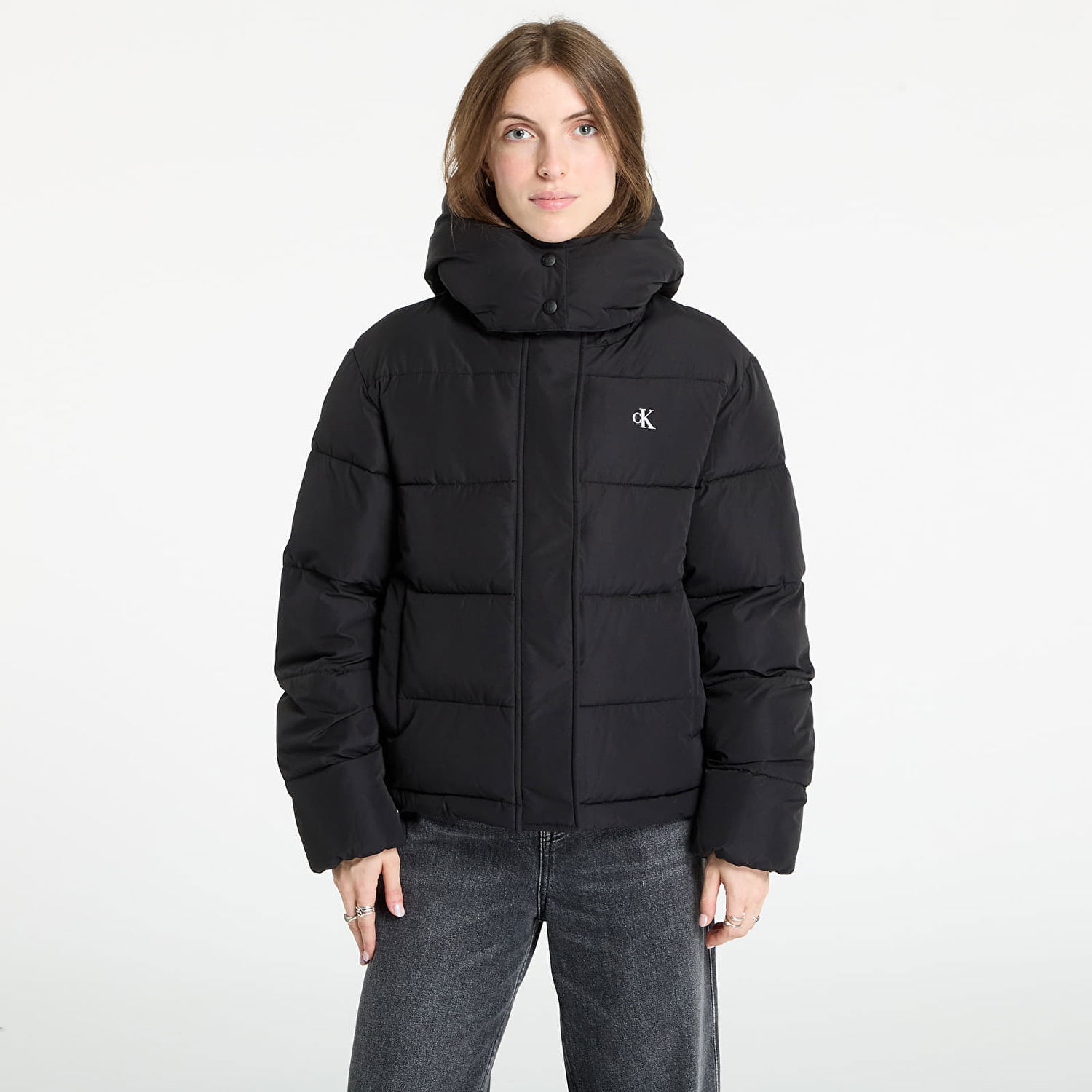 Пухо яке CALVIN KLEIN Calvin Klein Jeans Matte Monologo Short Puffer Jacket Черно | LV047D513G UB1, 0