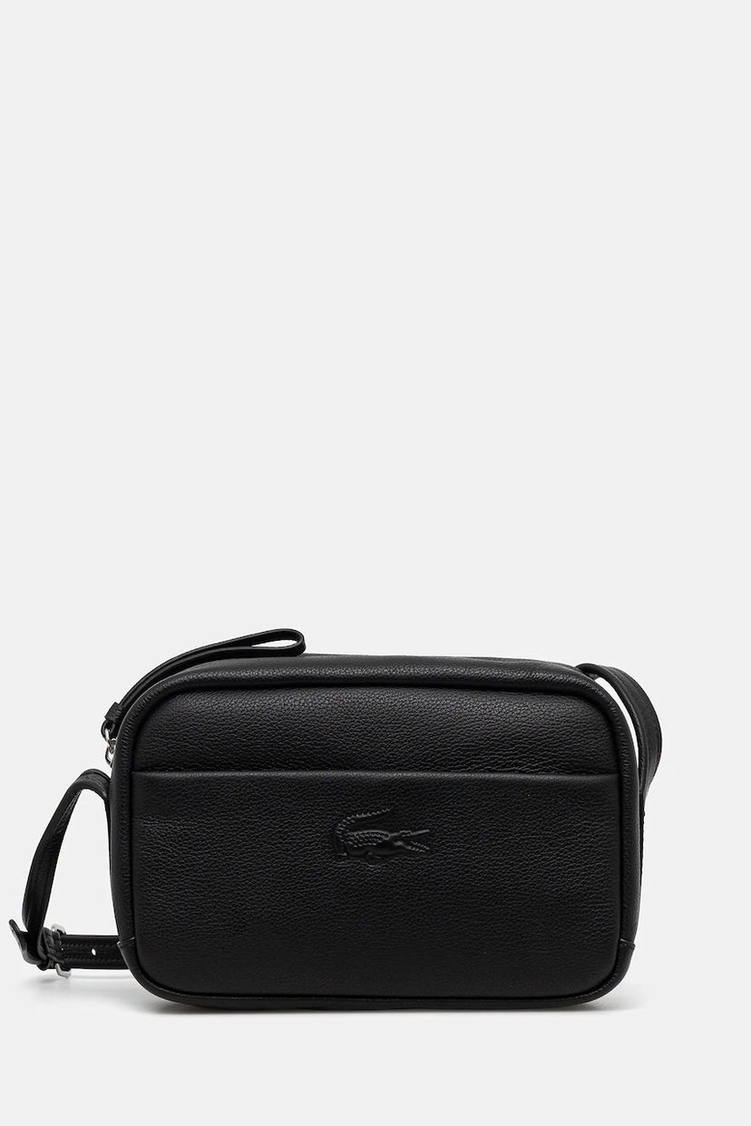 Дамска чанта Lacoste Lacoste Leather Crossbody Bag Черно | NF4506IE