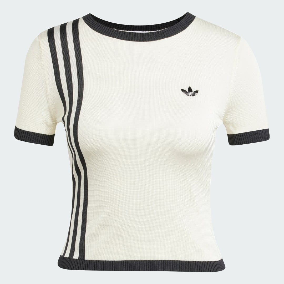 Пола adidas Performance Knitted 3 Stripes Short Sleeve T-Shirt Черно | JJ0961, 1