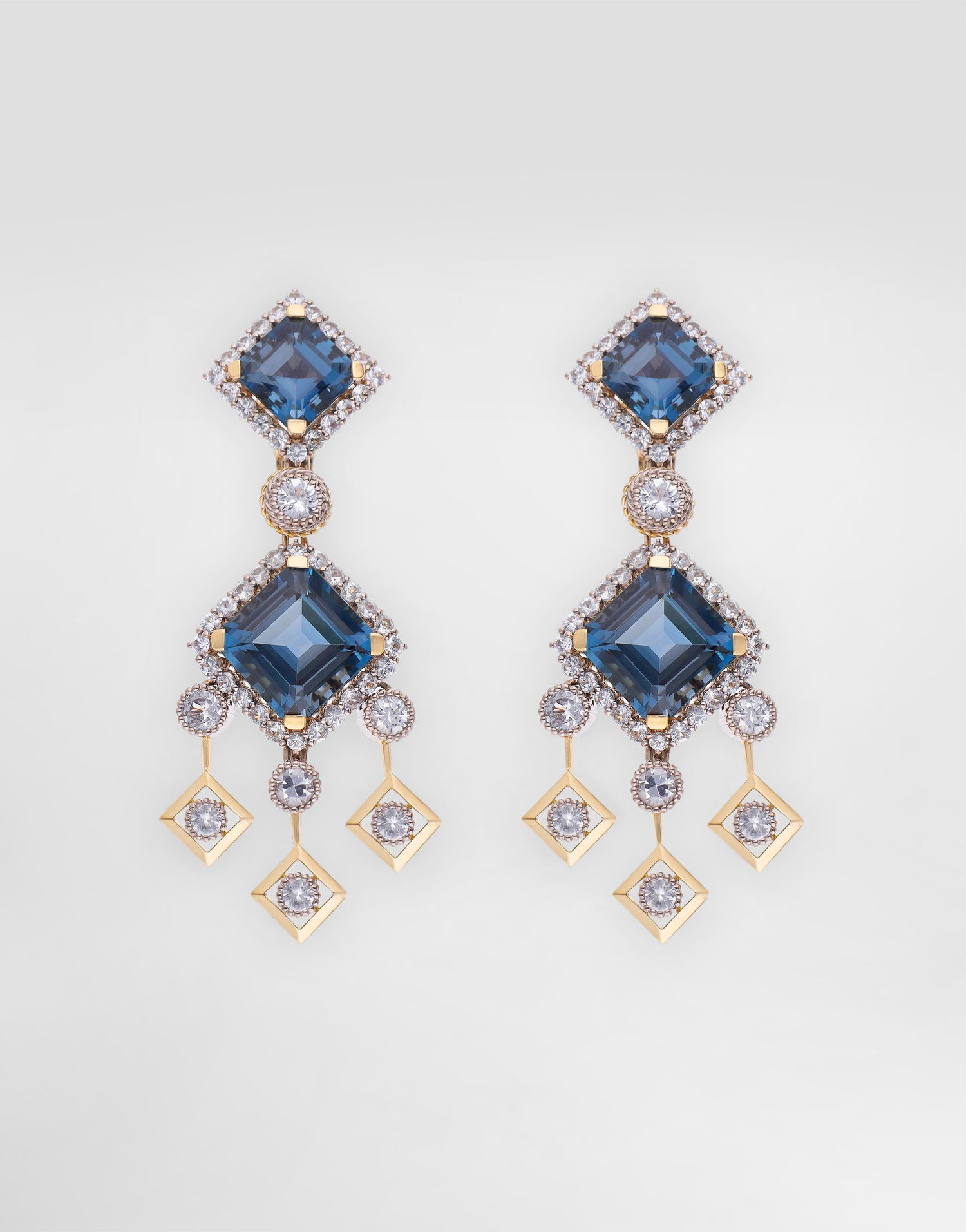 Обеци Dolce & Gabbana Dolce & Gabbana Eleganza Gold Topaz and Sapphire Earrings Синьо | WESA3GWTOP187583, 0