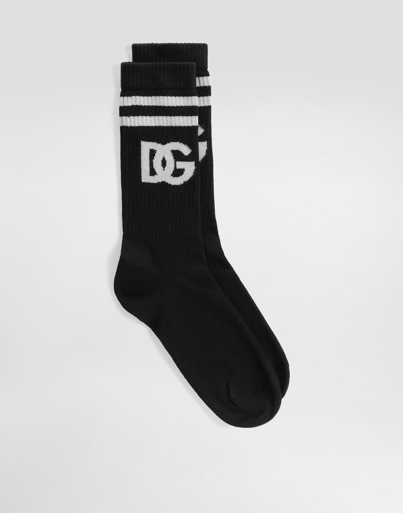 Чорапи Dolce & Gabbana Dolce & Gabbana DG Logo Socks Черно | GXS80TJFMLAN0018