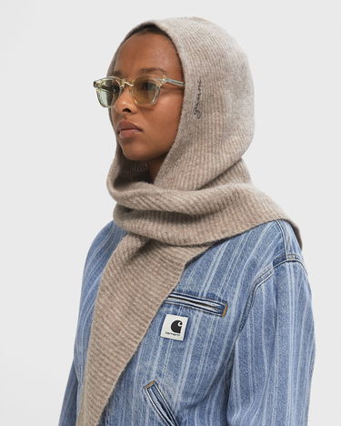 Шапка GANNI Wool Ribbed Knit Balaclava with Tie Бежово | A5983-859, 1