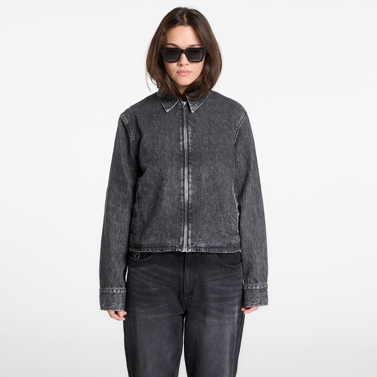 Яке Samsoe Samsoe Sanarinna Washed Denim Zip Jacket Черно | F25400008_CLR002076, 0